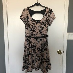 Pink and black dress